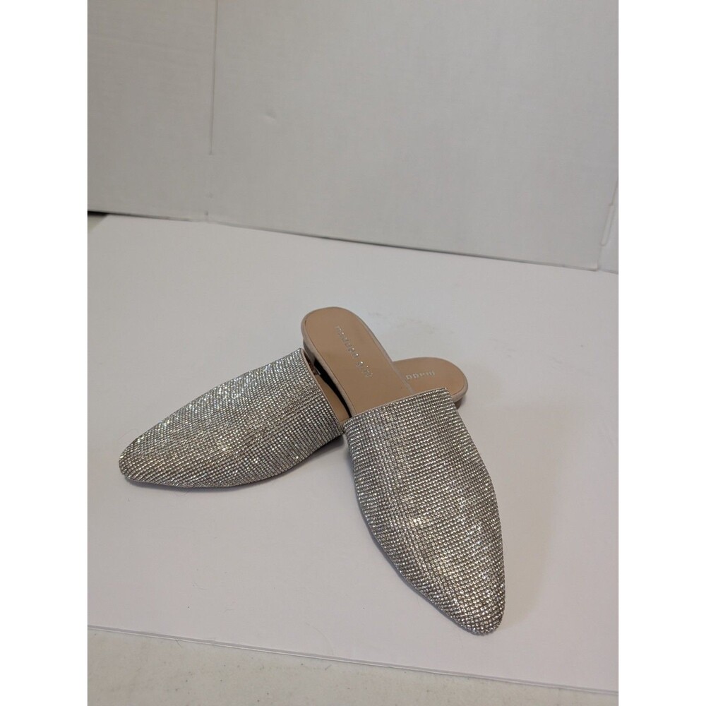 Steve Madden Girl Rhinestone  Silver Mule/Clog US 8.5. M
